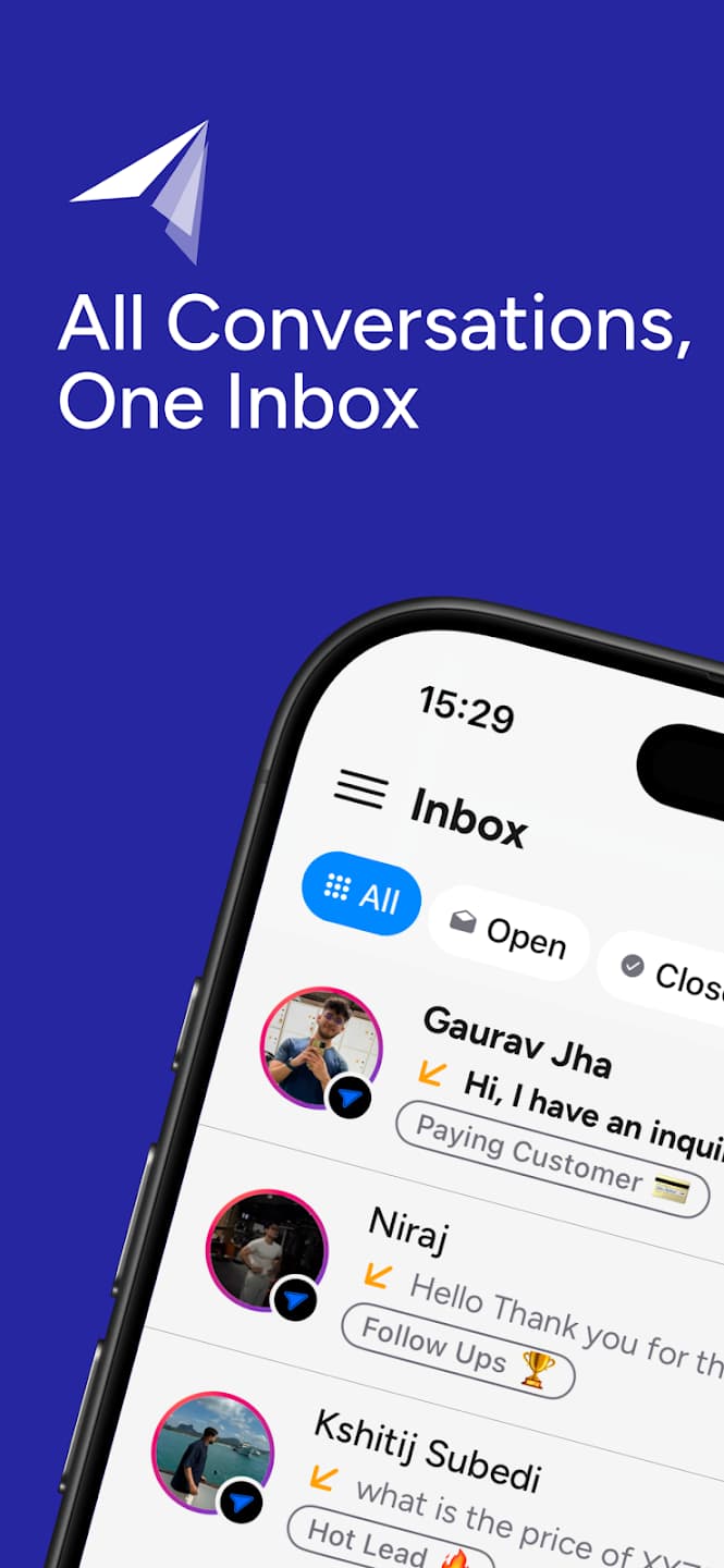 Replyn unified inbox on mobile